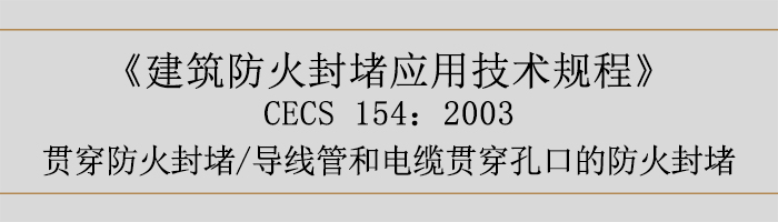 建筑防火封堵應用技術規程-貫穿防火封堵、導線管和電纜貫穿孔口的防火封堵-700